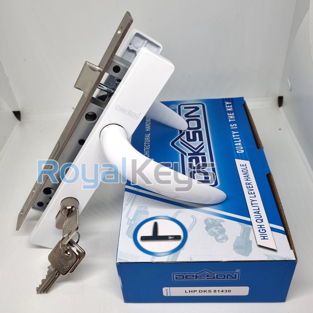 Jual Paket Set Handle Dekson Dekkson LHP 81430 Putih Gagang Pintu