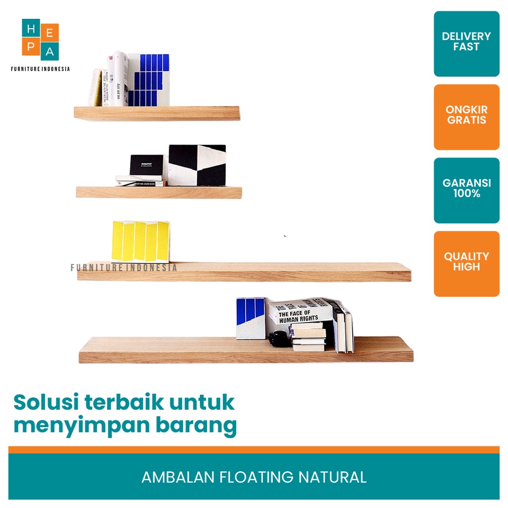 Jual Ambalan Dinding Floating Natural Lebar 11 Cm Dipan Kayu Minimalis ...