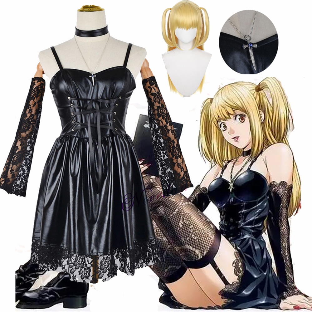 Jual Anime Death Note Cosplay Costume Misa Amane Faux Leather Sexy