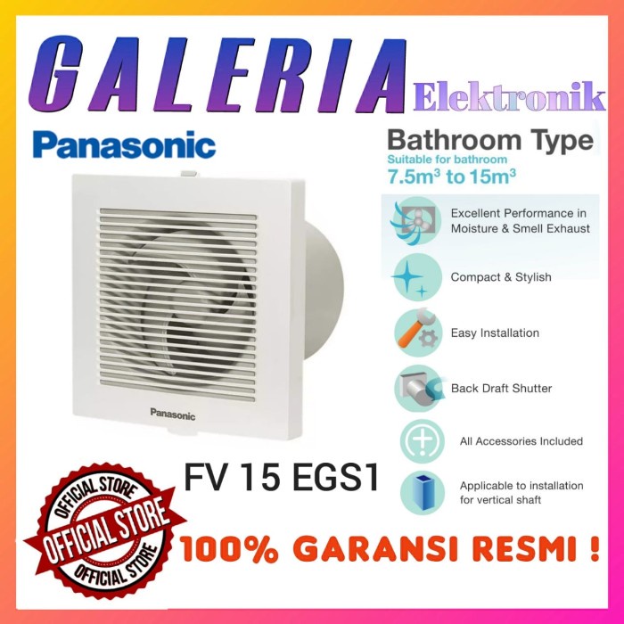 Jual Infan Exhaust Fan Hexos Panasonic Kamar Mandi Fv15Egs Fv 15Egs