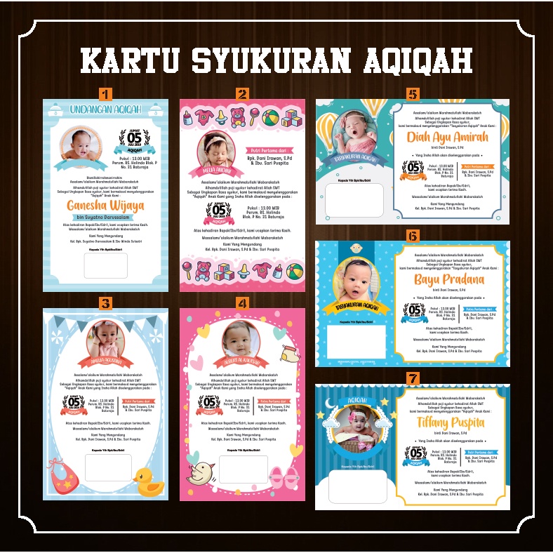 Jual Kartu Tasyakuran Aqiqah & Stiker Tasyakuran Aqiqah |Tahan Air