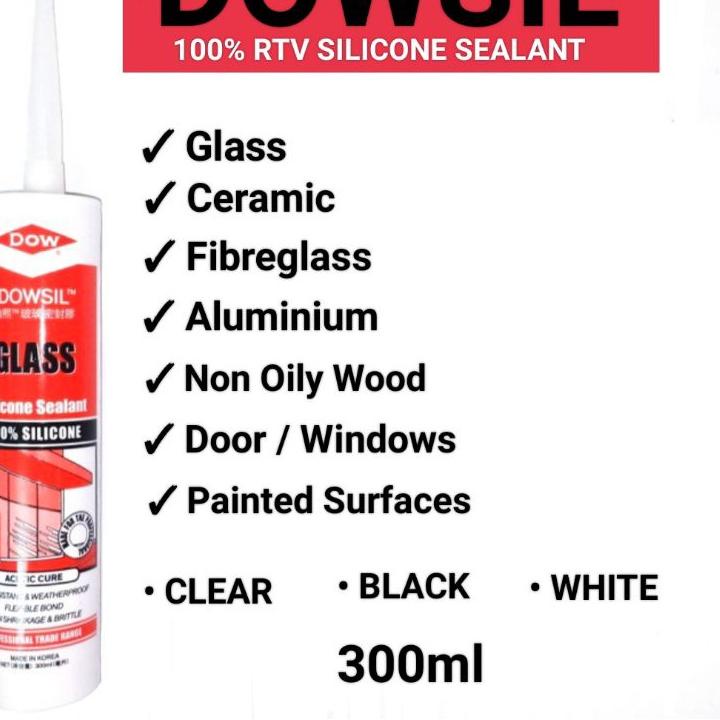 Jual Terbaik..!! Lem Kaca Silicone Sealant DOWSIL GLASS / DOWSIL ASAM ACETIC Shopee Indonesia