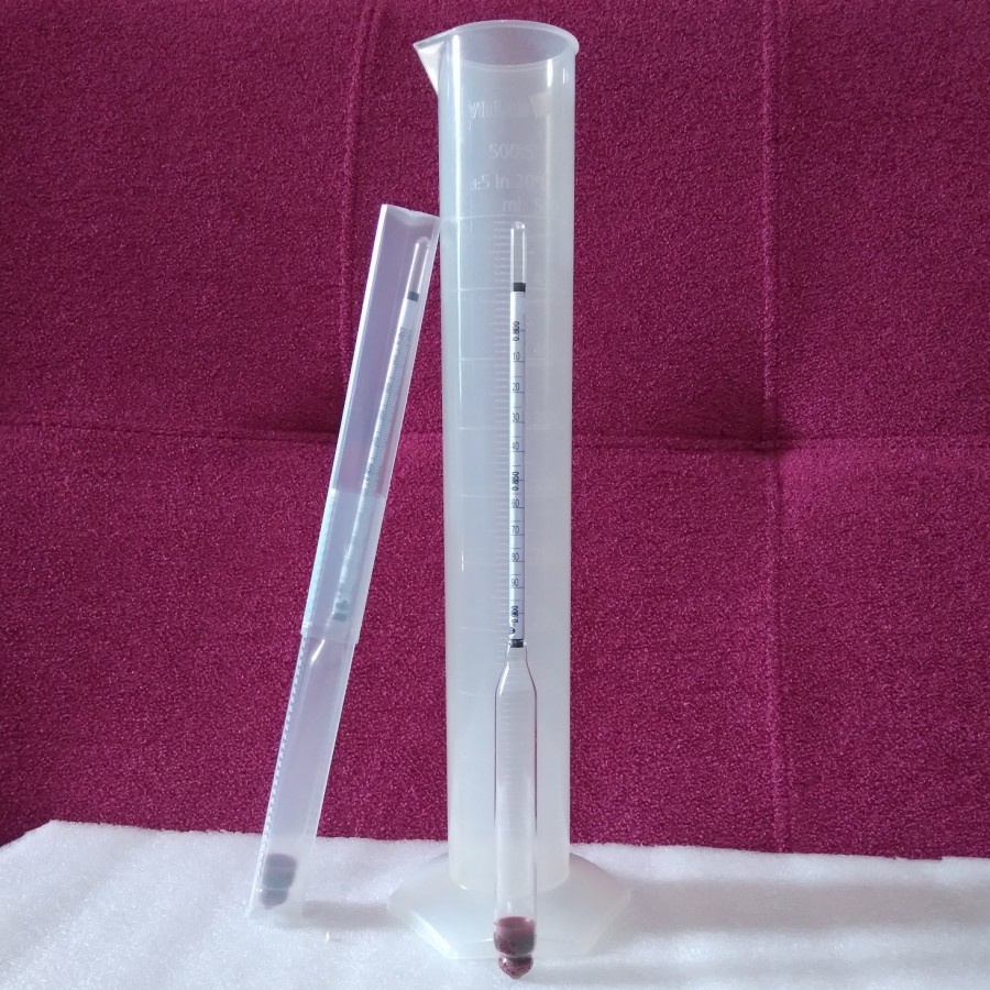 Jual Hydrometer Density Solar 0.800-0.900/0.800-1.000Plus Gelas Ukur ...