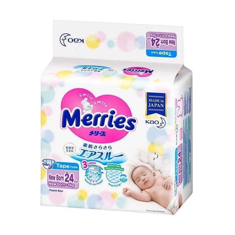 Jual Merries NB 24 Diapers popok ( Bayi baru lahir ) | Shopee Indonesia