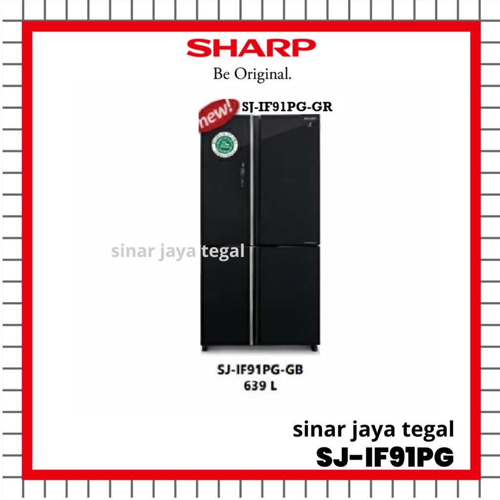 Jual LEMARI ES SHARP SIDE BY SIDE SJ-IF91PG-GB / KULKAS SHARP SIDE BY ...