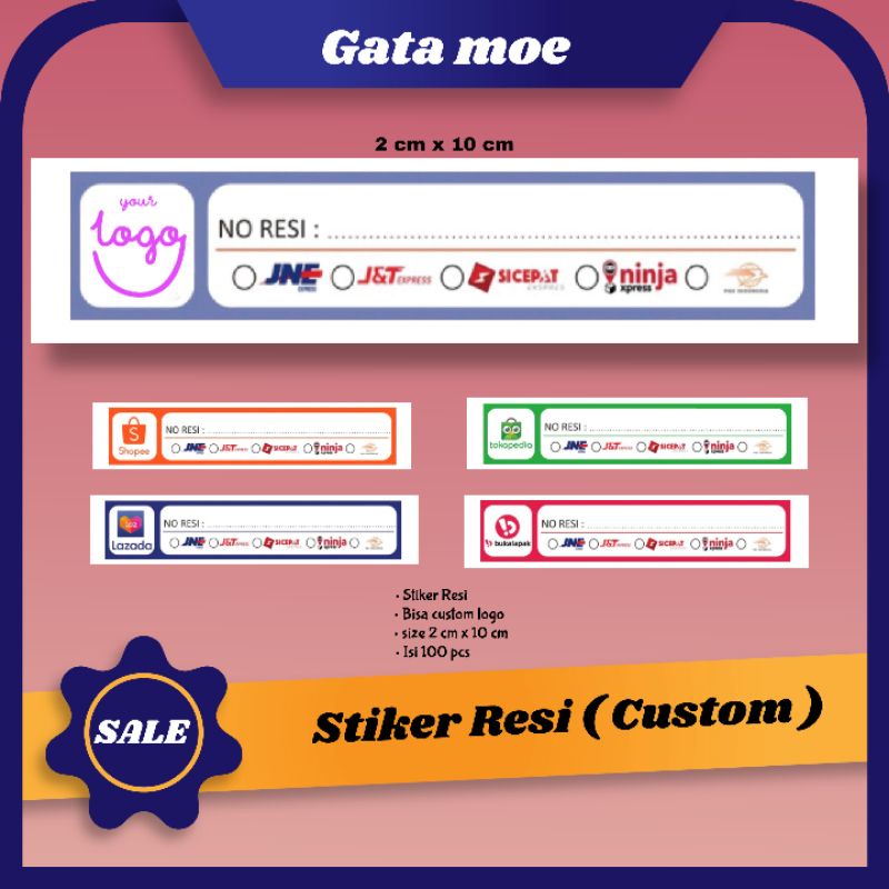 Jual Stiker Resi (bisa custom logo) isi 100 pcs | Shopee Indonesia
