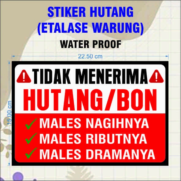 Jual Stiker Hutang Etalase Ruko Warung Shopee Indonesia