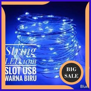 Jual Perkakas String LED USB Wire 10m Warna Biru Lampu Hias Fairy Lamp ...