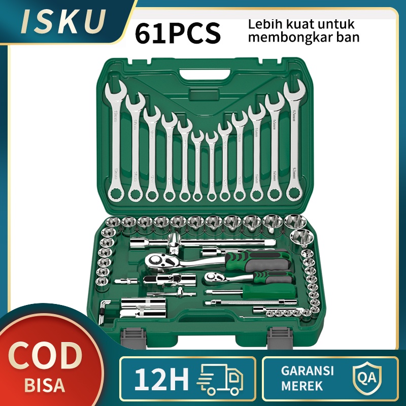 Jual Isku Kunci Sok Set Pcs Tool Kit Set Gigi Gagang Rachet