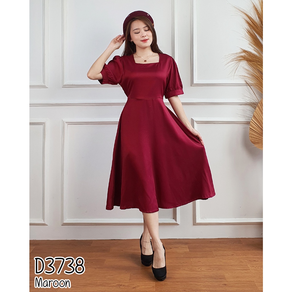 MISSOL Dress XL XXL midi polos lengan pendek D3738
