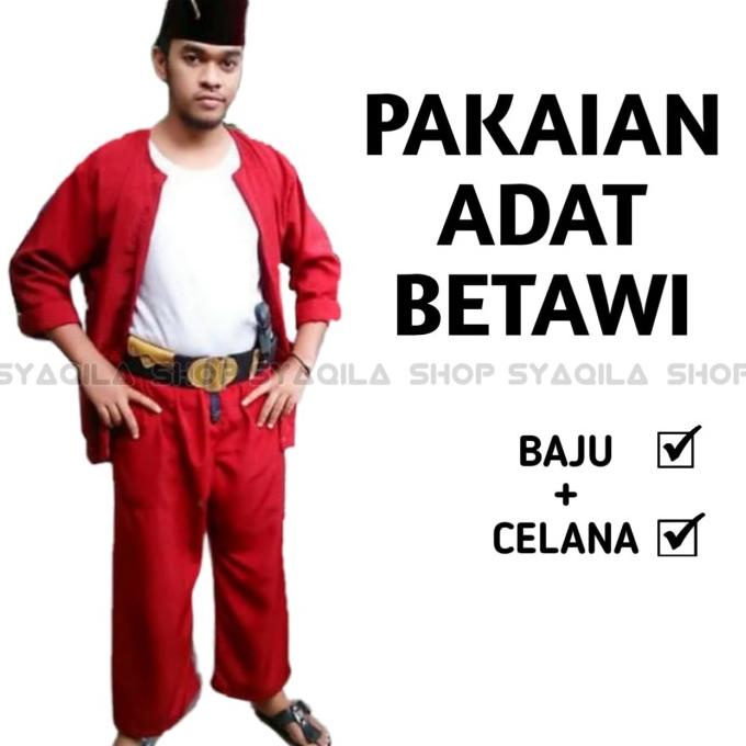 Jual Pakaian Adat Betawi Setelan Atasan Dan Celana Pangsi | Shopee ...