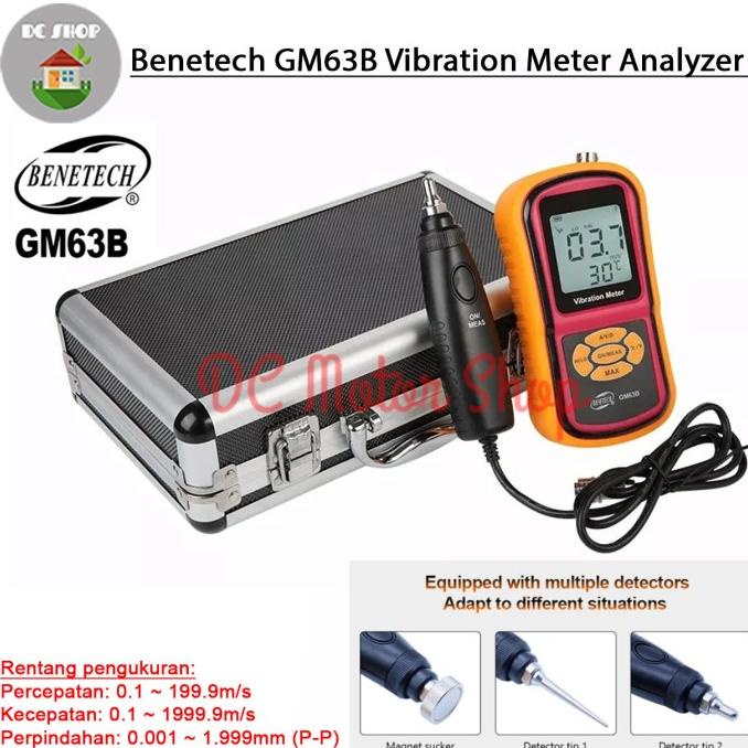 Jual Vibration Meter GM63B Alat Ukur Cek Getaran Vibrometer