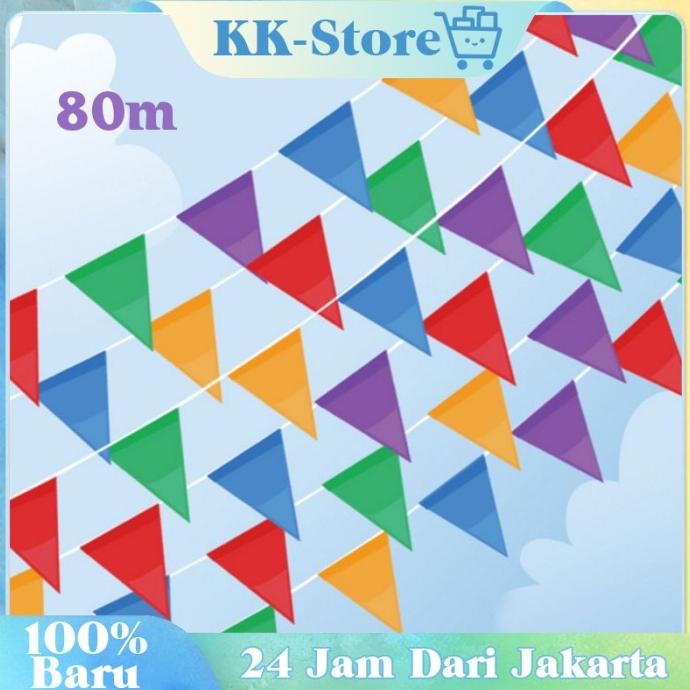 Jual 150pcs Bendera Hias Festival 80 Meter Bendera Segitiga Warna Warni Shopee Indonesia 8455