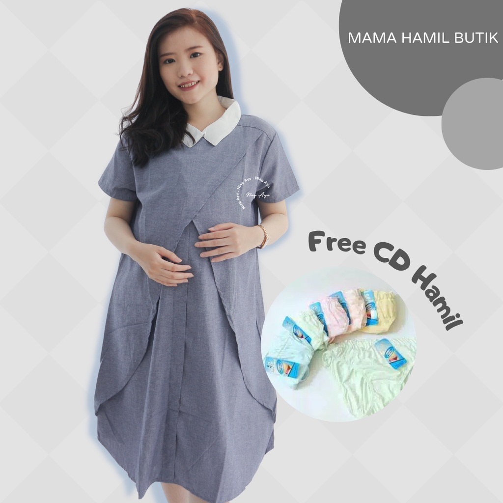 Jual MAMAHAMIL Free CD Baju Hamil Menyusui Casual Kerja SHOFIE Dress ...