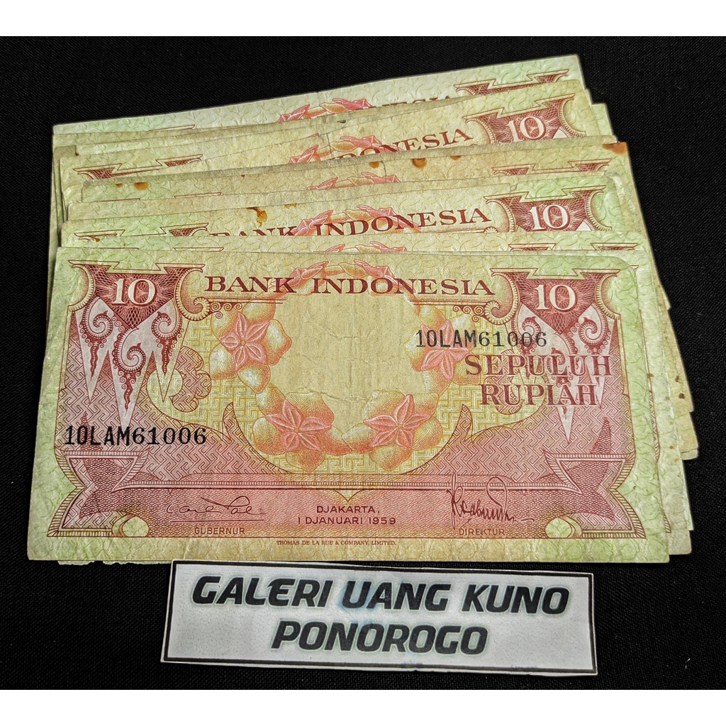 Jual Rp 10 rupiah seri bunga 1959 very fine | Shopee Indonesia