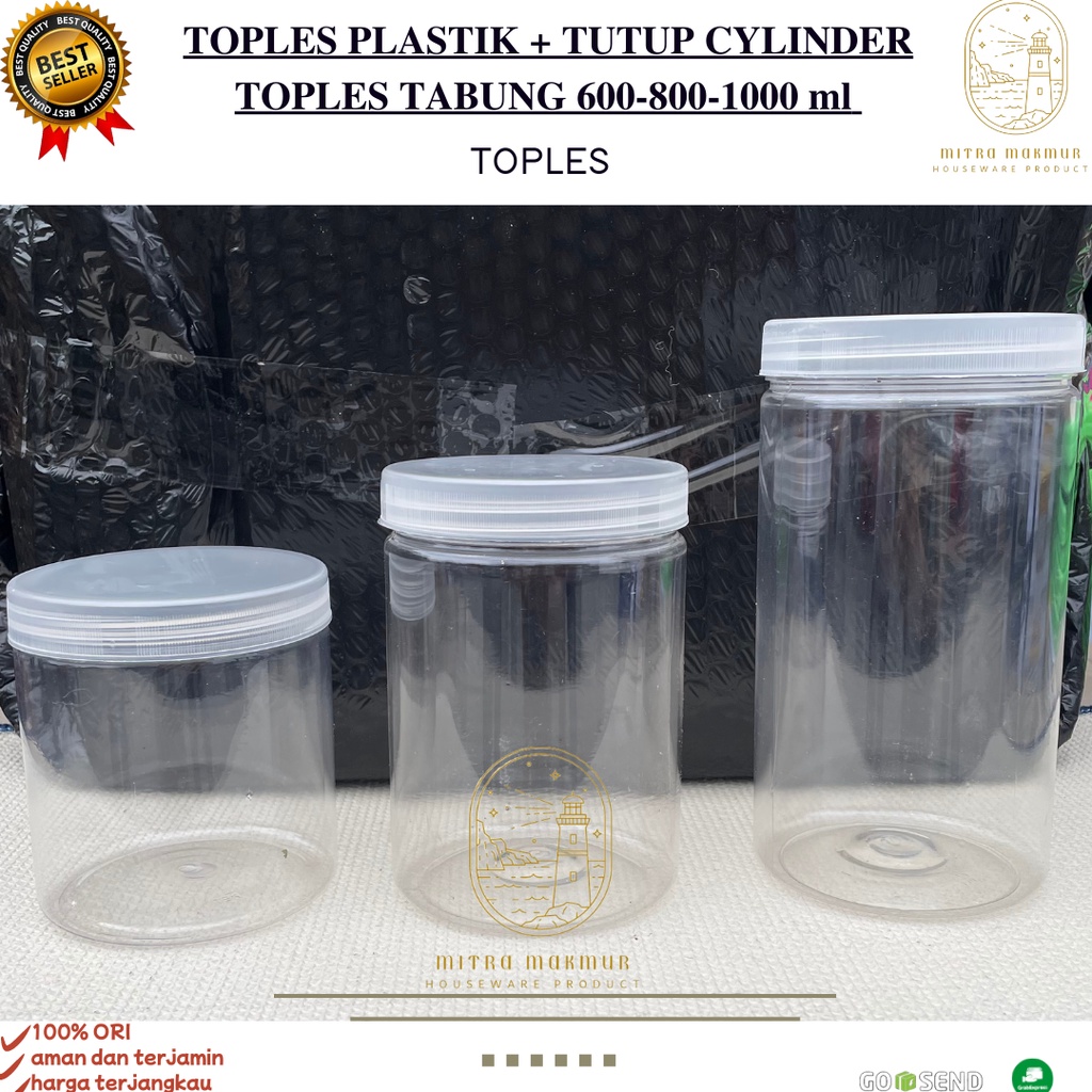 Jual Sale Toples Plastik Silinder Toples Tabung Toples Kue Kering Lebaran 600 800 1000ml 0429