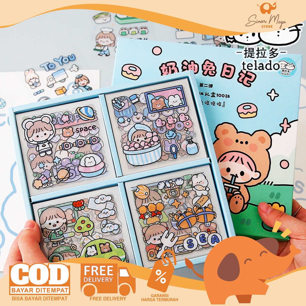 Jual Cream Rabbit Diary Season Two Deco Stickers Collection Box Set ...