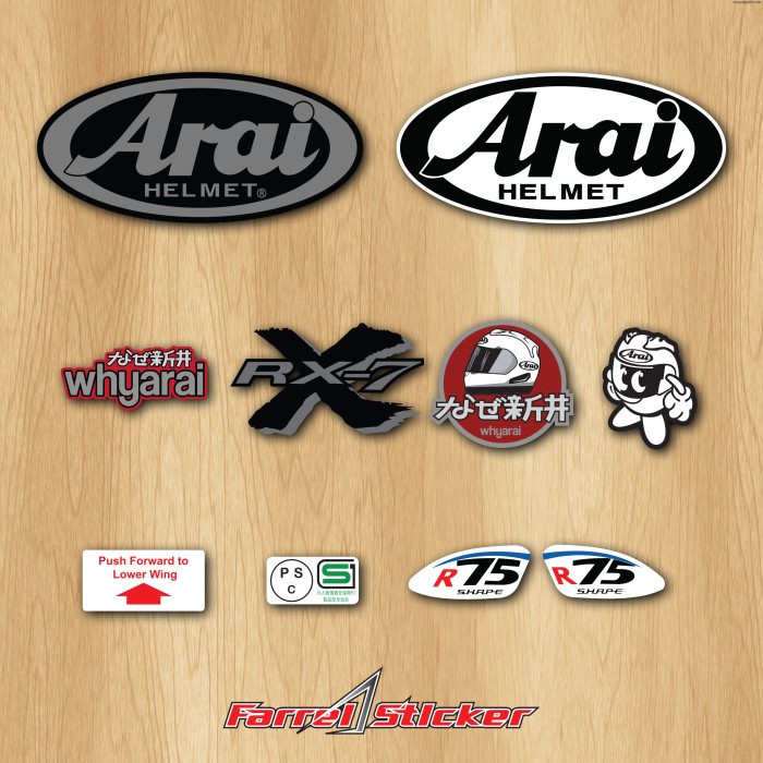 Jual Stiker Helm Sticker Helmet RX 7 R75 shape Push Forward PSC Terbaik ...