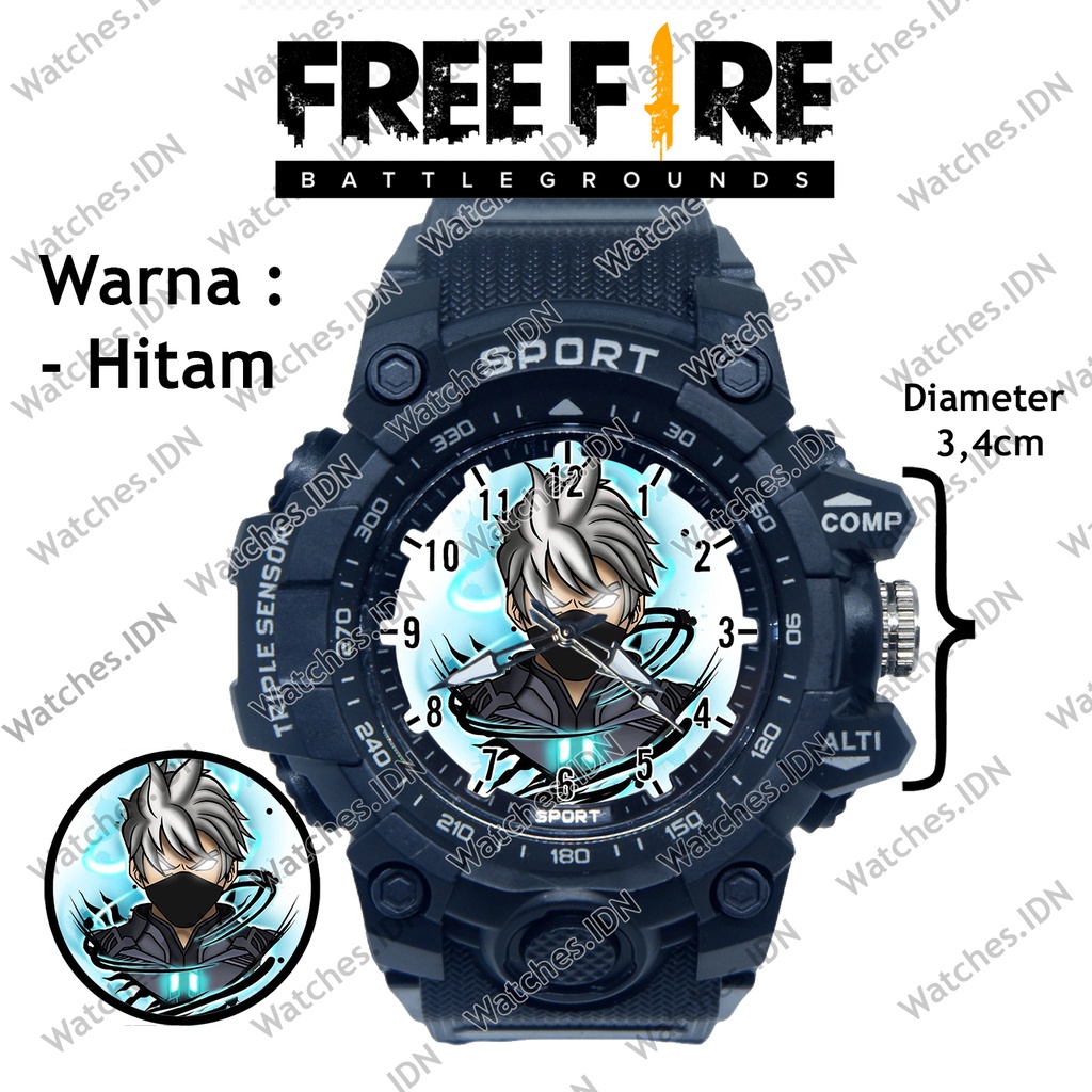 Jam Tangan Anak Laki Laki Karakter Freefire Anti Air Model Terbaru