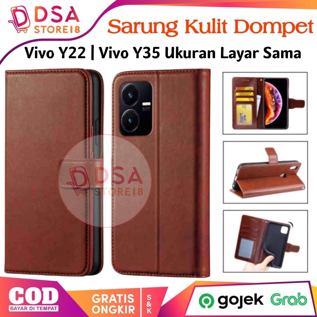 EASSGU Custodia per vivo Y35 / vivo Y22s (6.58 Inches) Pelle PU Flip Folio Cover con Interruttore Magnetico, [3 Slot Schede] [1 Portafoglio] Case - Blu