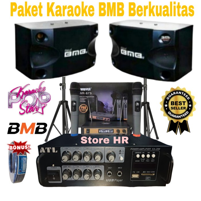 Jual Paket Karaoke Rumahan Speaker Bmb 8 Inch Ampli Bluetooth Super