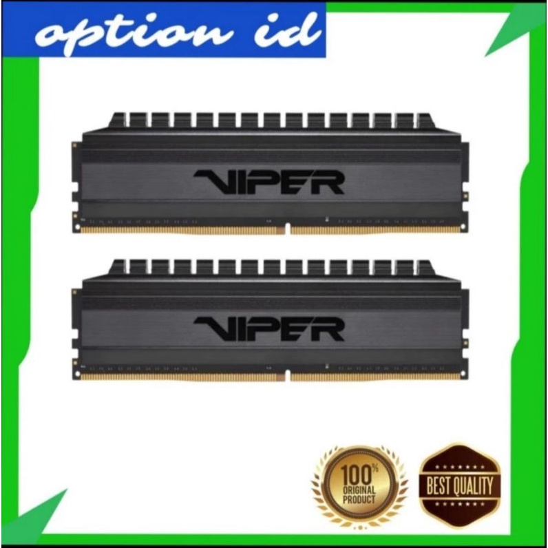 Jual RAM PATRIOT VIPER 4 BLACKOUT 16GB | 2x8GB DDR4 3000 MHz Black