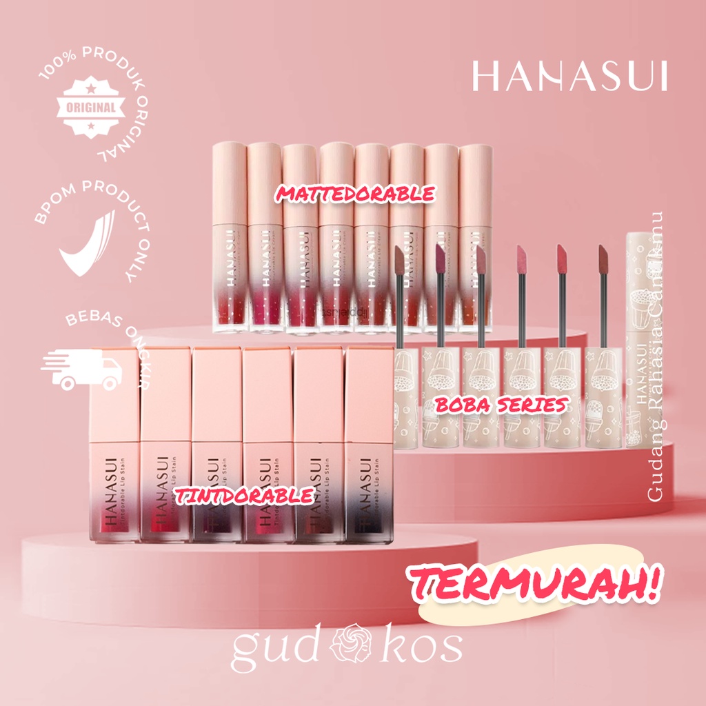 Jual Hanasui Mattedorable Lip Cream Boba Edition Lipcream