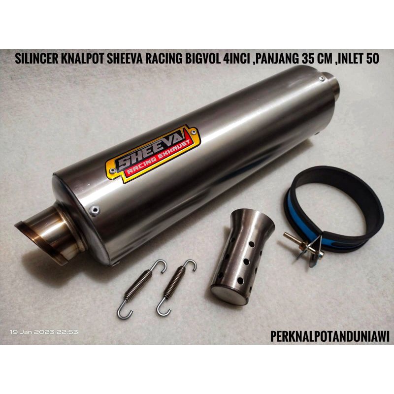 Jual silincer knalpot sheeva racing big volume 4 inci ,panjang 35cm ...