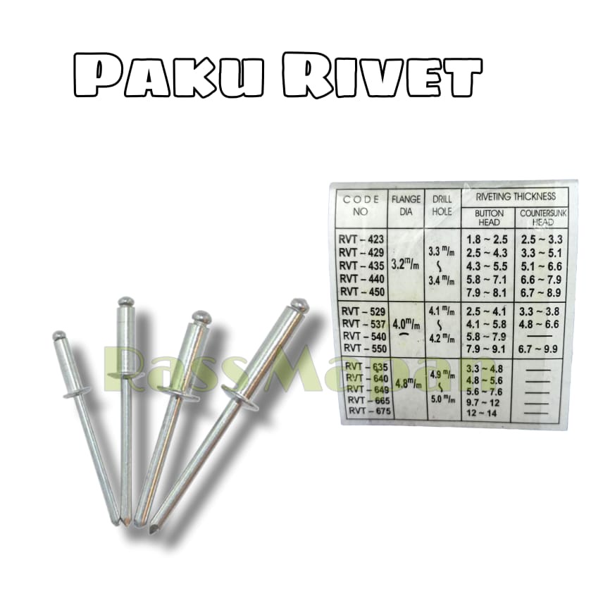 Jual Paku Rivet Riveti Rivetti Blind Paku Tembak Kotak Isi Pcs Bukan