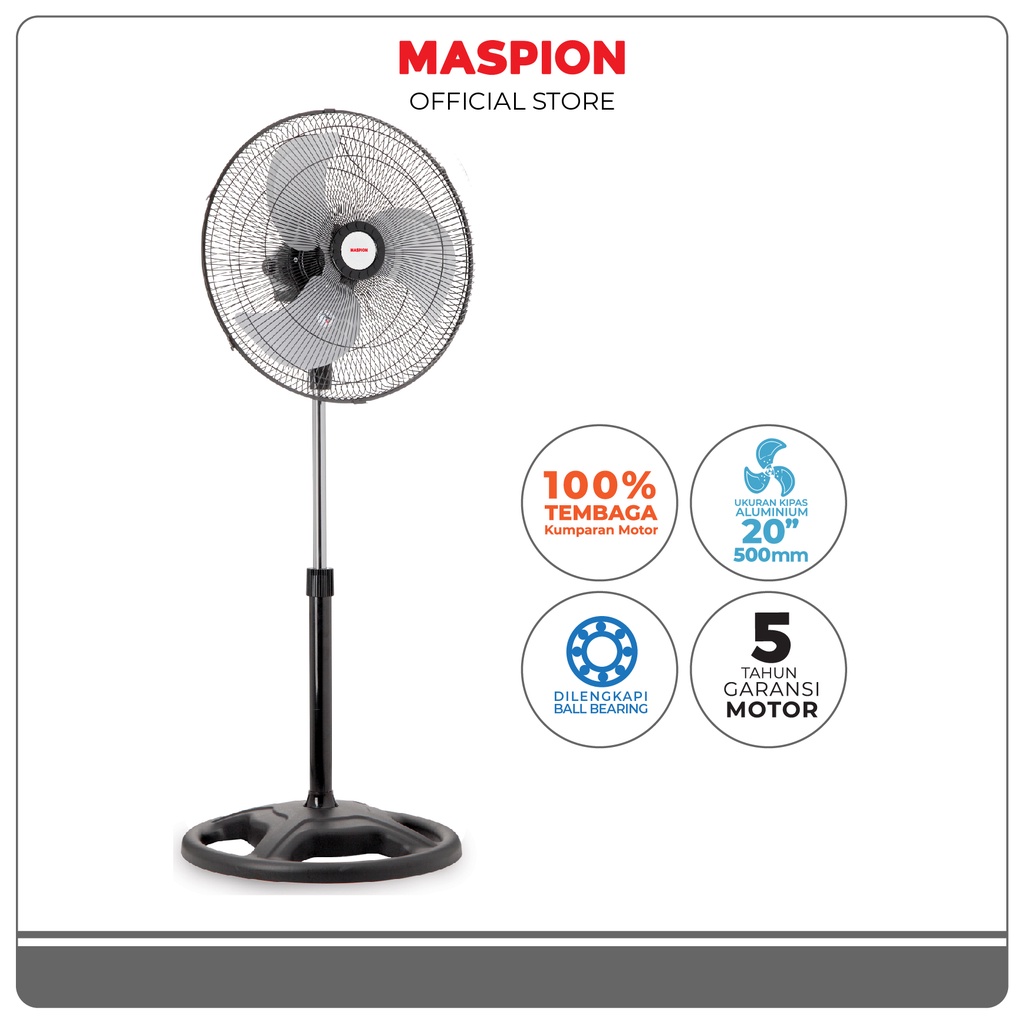 Jual Maspion Power Stand Fan Kipas Angin Berdiri 20 Inch Pw 502 S