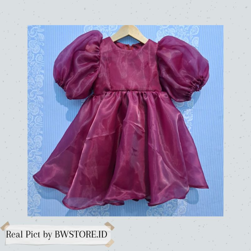 Jual (BISA CUSTOM WARNA)Dress Pesta Anak Perempuan Leher Bentuk