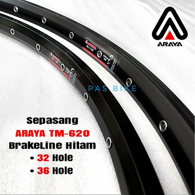 Jual Velg Sepeda Roda 26 Rims 36 hole 32 hole Hitam Rim Araya Alloy Double Wall Shopee Indonesia