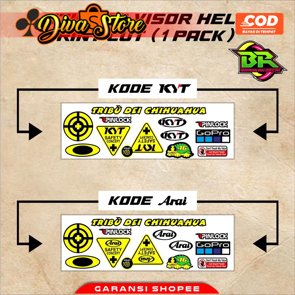Jual Stiker Visor Stiker Motor Print Cut | Shopee Indonesia