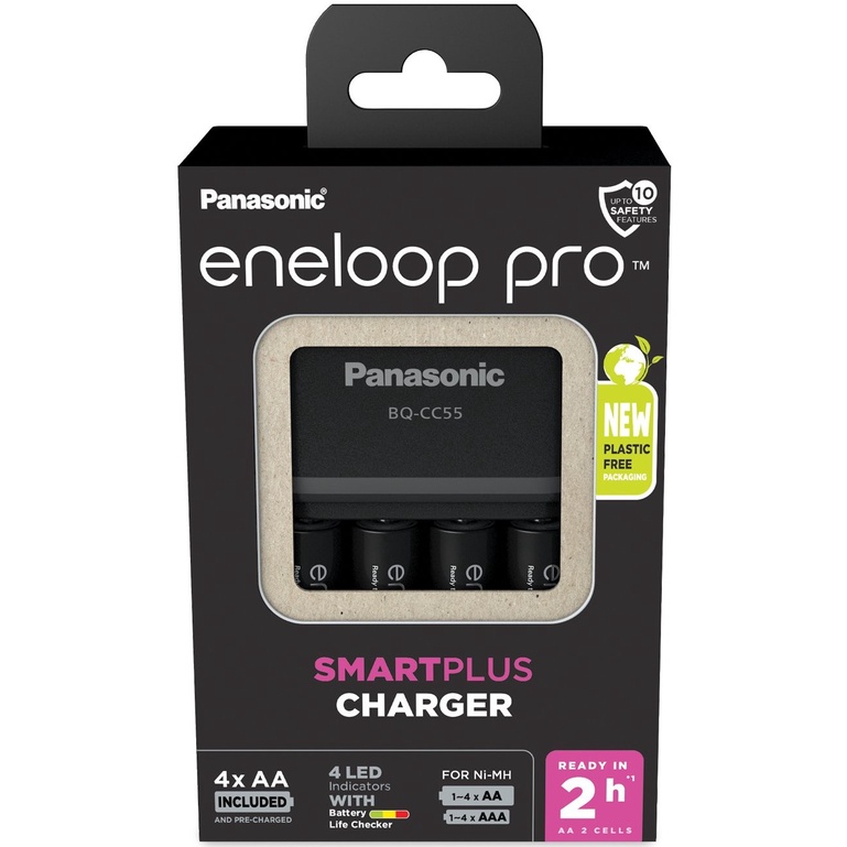 Jual Panasonic Charger + eneloop pro AA 2500mAh 4pcs 4 Slot AA atau AAA ...