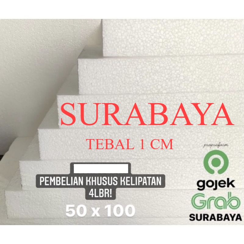 Jual Styrofoam Gabus Lembaran 50 x 100 cm tebal 1 cm (KHUSUS GOJEK/GRAB ...