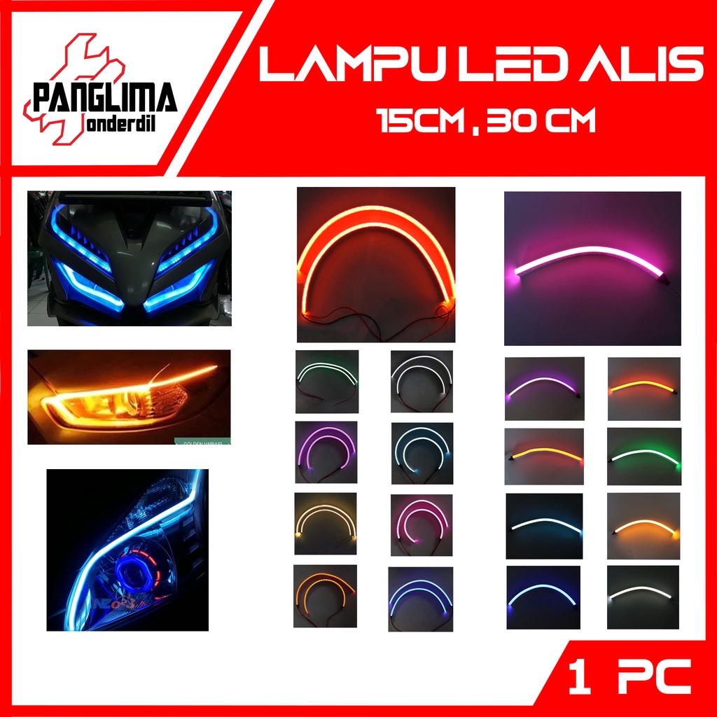 Jual Lampu LED Alis 15 30 CM Mode Diam LED Variasi DRL Elastis-Flexible ...