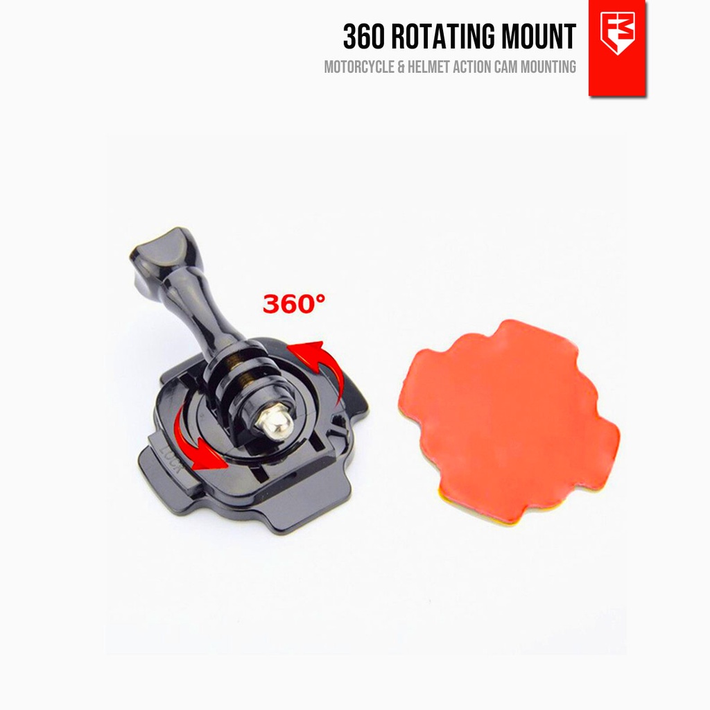 Jual 360 Rotating Mount Mounting Action Cam Helm Motor | Shopee Indonesia