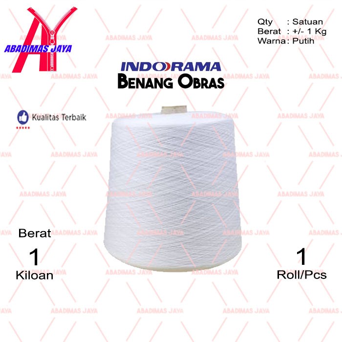 Jual Benang obras polyester warna putih 1 kg | Shopee Indonesia
