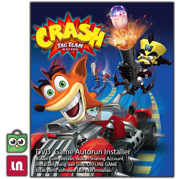 Jual kaset cd game pc Crash Tag Team Racing PC DVD Game Race