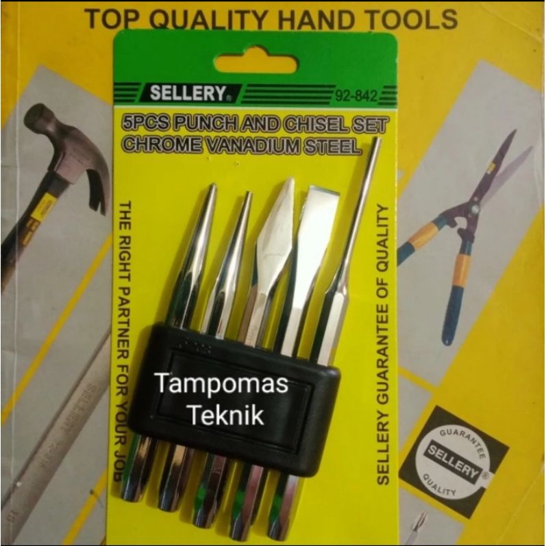 Jual Pahat Besi 5pcs Sellery Punch And Chisel Set Chrome Vanadium Steel ...