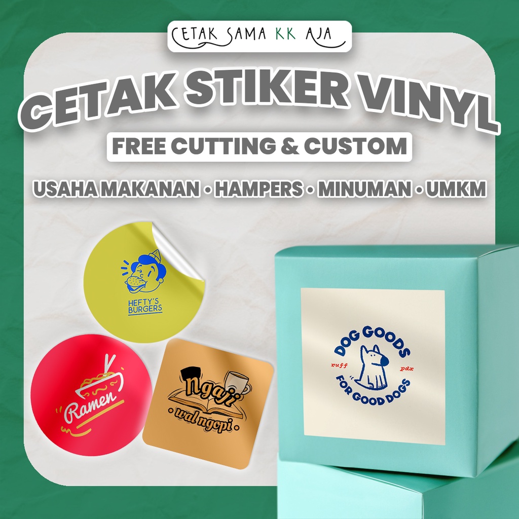 Jual [FREE CUTTING] CETAK STIKER VINYL TRANSPARAN LABEL MAKANAN MINUMAN ...