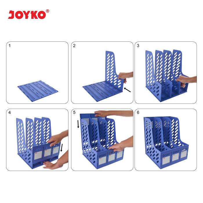 Jual Box File Keranjang Plastik Rakit 3 Susun Joyko BOF-3BE Blue ...