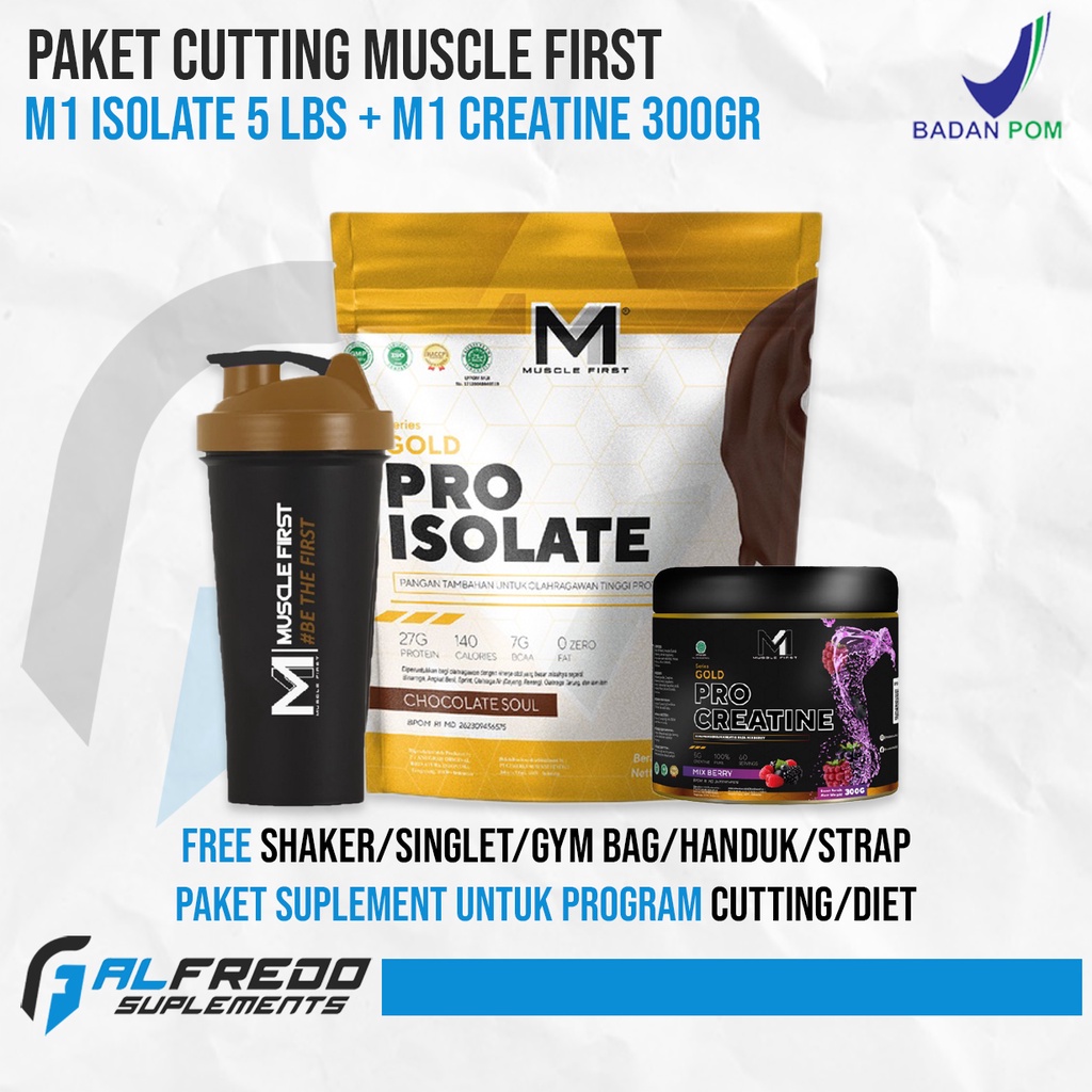 Jual PAKET CUTTING M1 Pro Isolate 5 Lbs + M1 Creatine 300 Gram Muscle ...