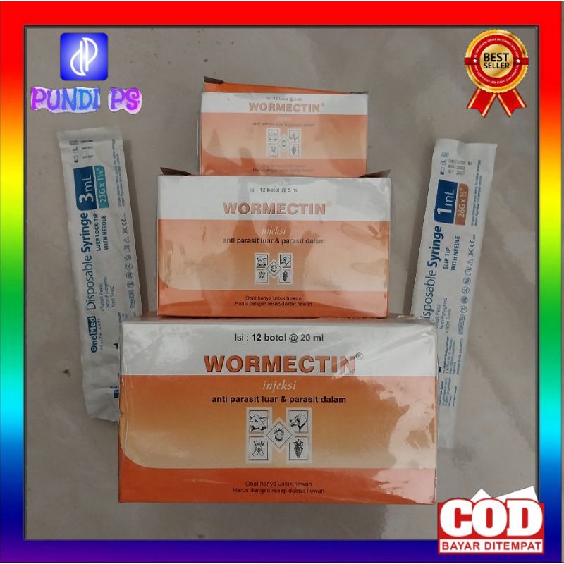Jual WORMECTIN 2ml 5ml 20ml plus spet obat kutu tungau caplak parasit ...