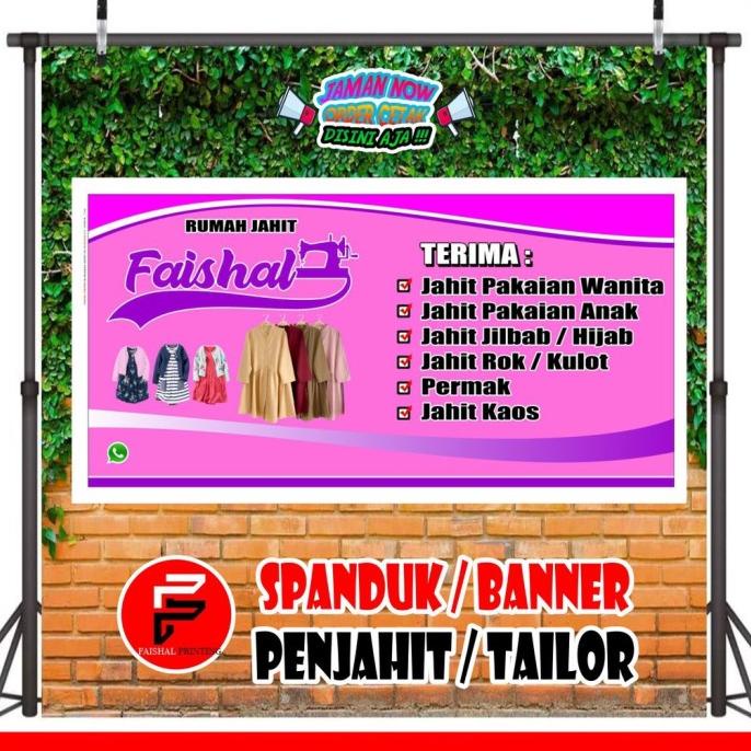 Jual (0_0) Spanduk/banner Rumah Jahit, Penjahit / Tailor Ukuran 2 X 1 ...