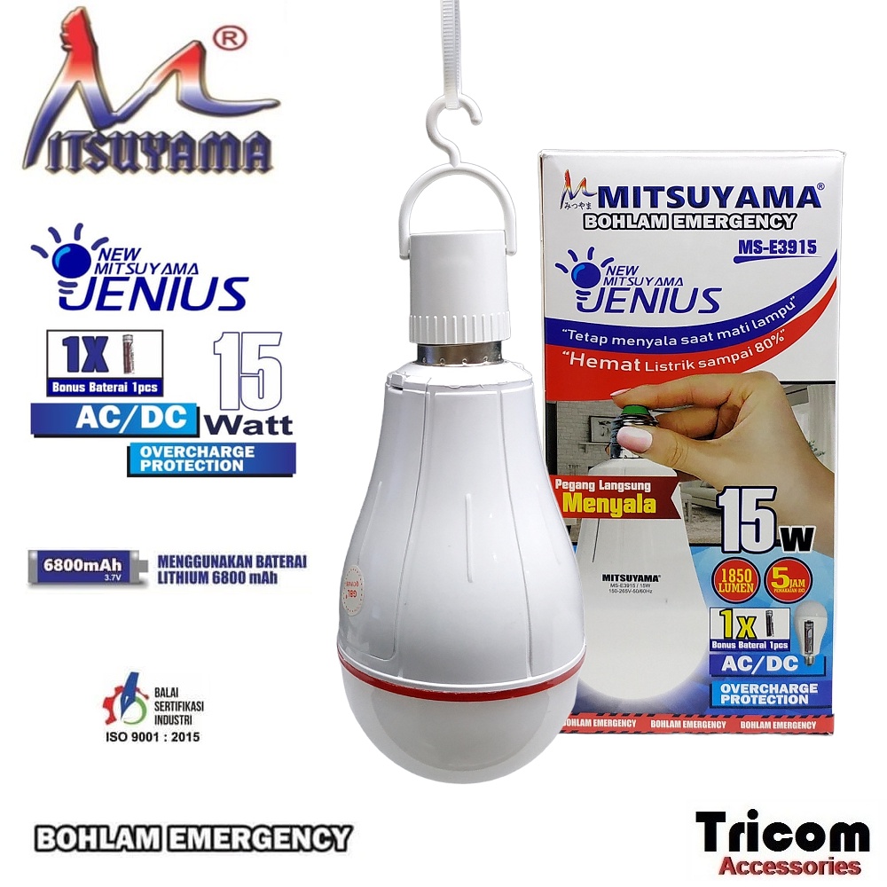 Jual Mitsuyama Lampu Bohlam Led Emergency Watt Jenius Ms E