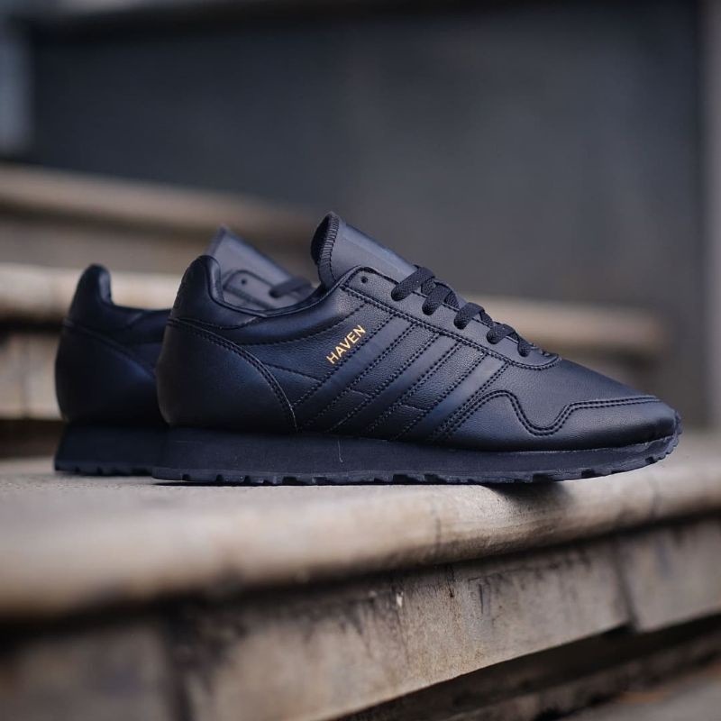 Adidas haven black discount leather