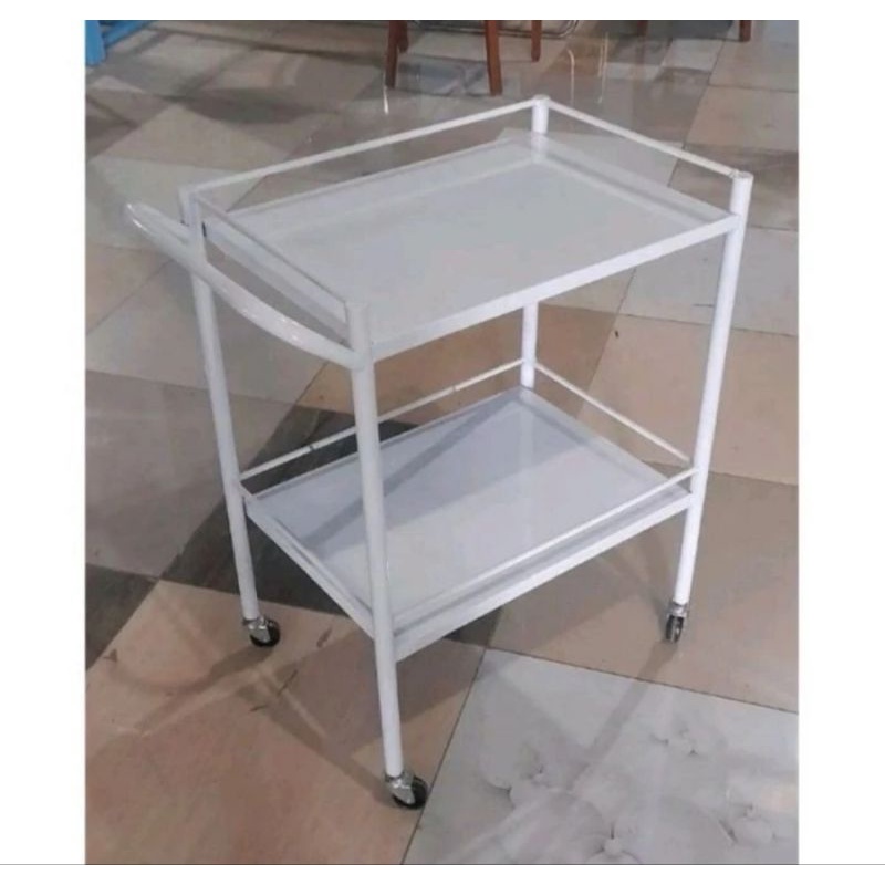 Jual Troli Instrument 2 Susun Trolley Troly Rak Meja Medis Rumah Sakit Pipa Besi Shopee 7663