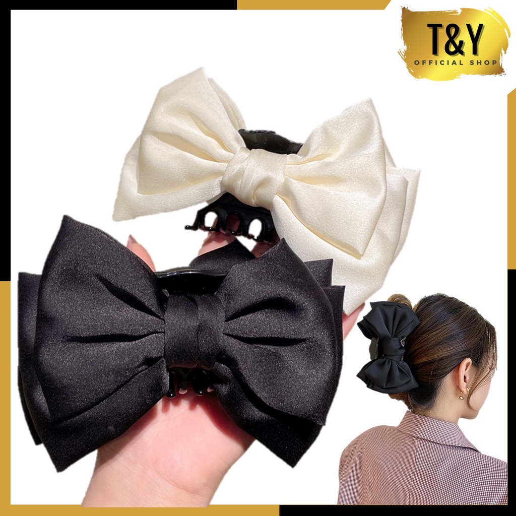 Jual T&Y Jepit Rambut Model Pita Jumbo Besar Korean Satin Big Hair Claw ...