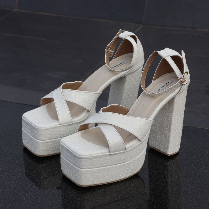 Jual Heels ankle strap 13cm croco glossy Shopee Indonesia